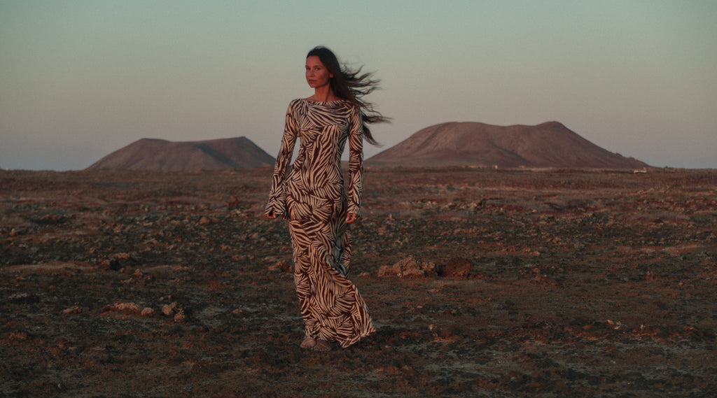GISELE DRESS in Brown Folya Print