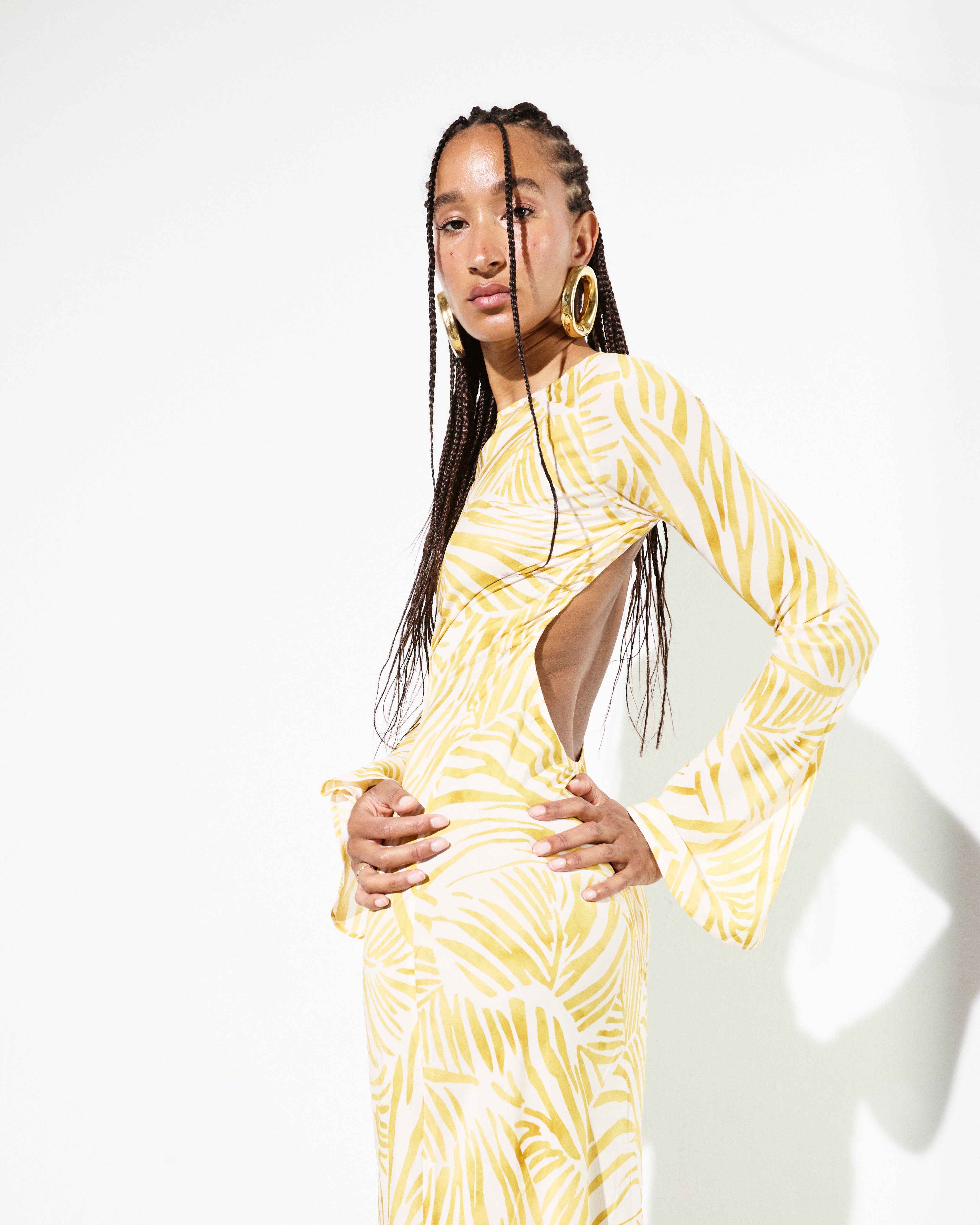 GISELE DRESS in Golden Folya Print