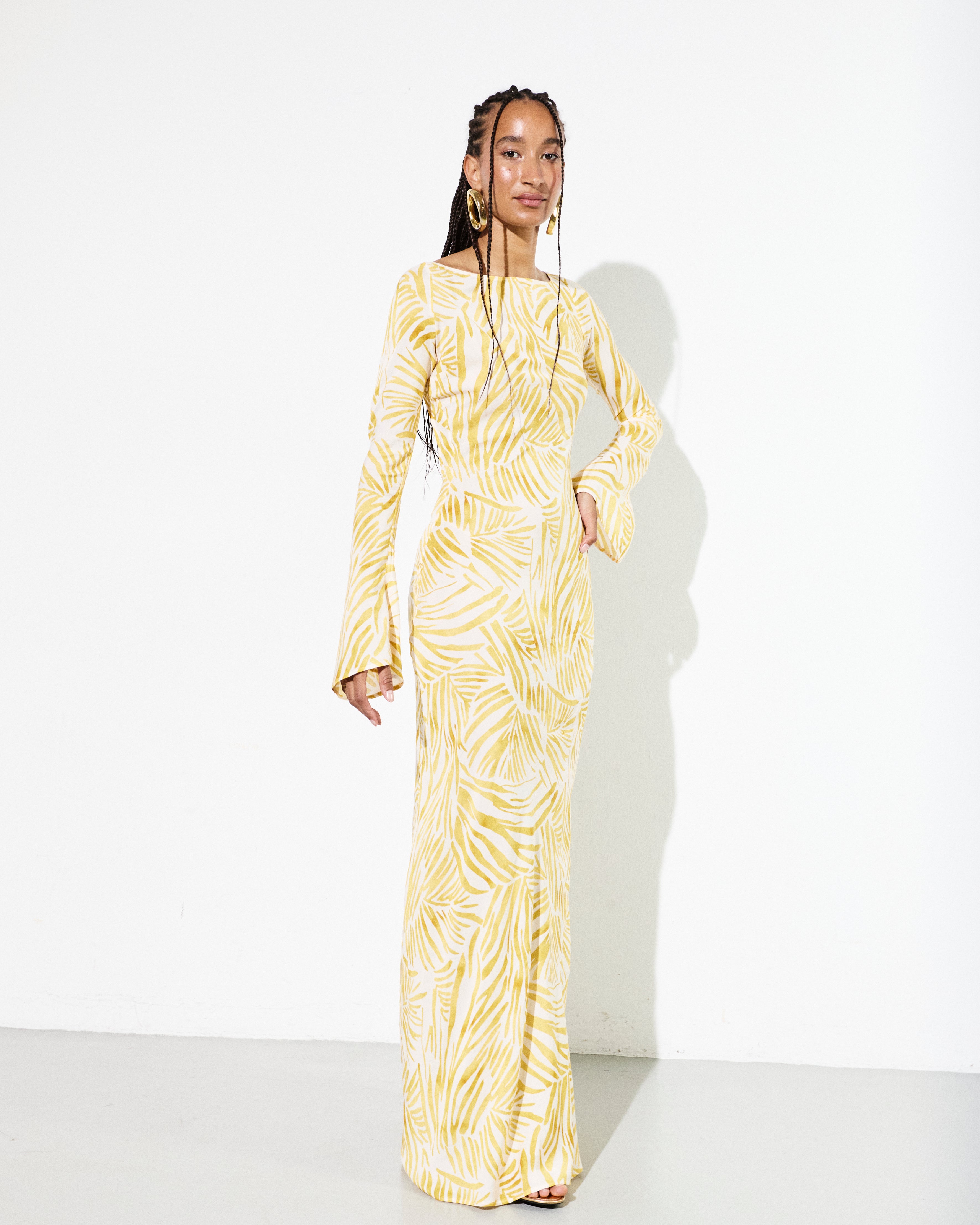 GISELE DRESS in Golden Folya Print