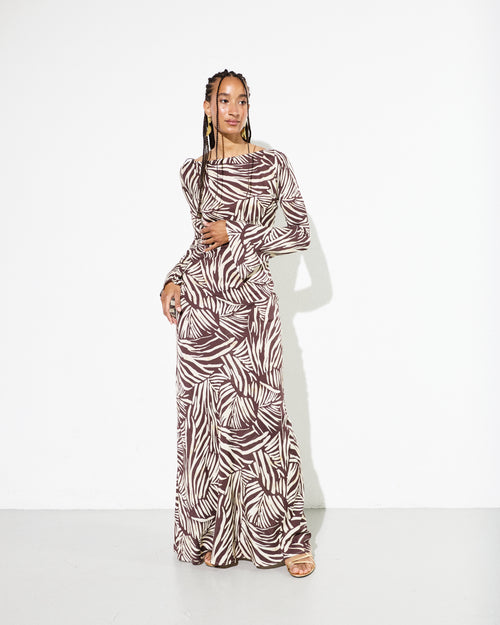 GISELE DRESS in Brown Folya Print