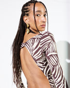 GISELE DRESS in Brown Folya Print