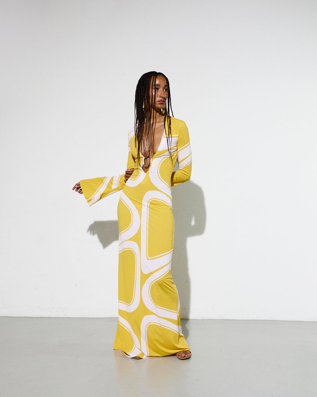 JANE DRESS in Yellow Èlas Print