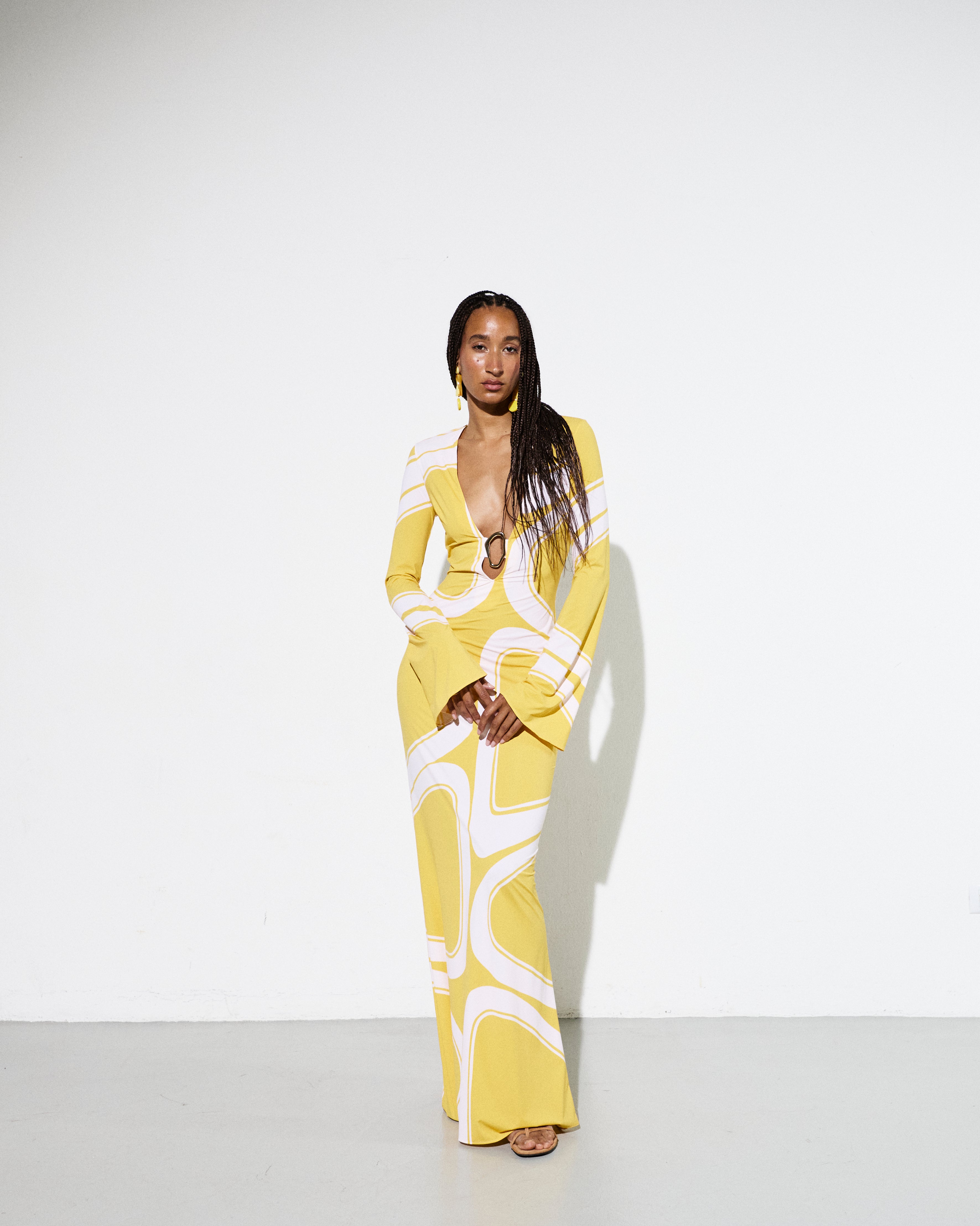 JANE DRESS in Brown Élas Print