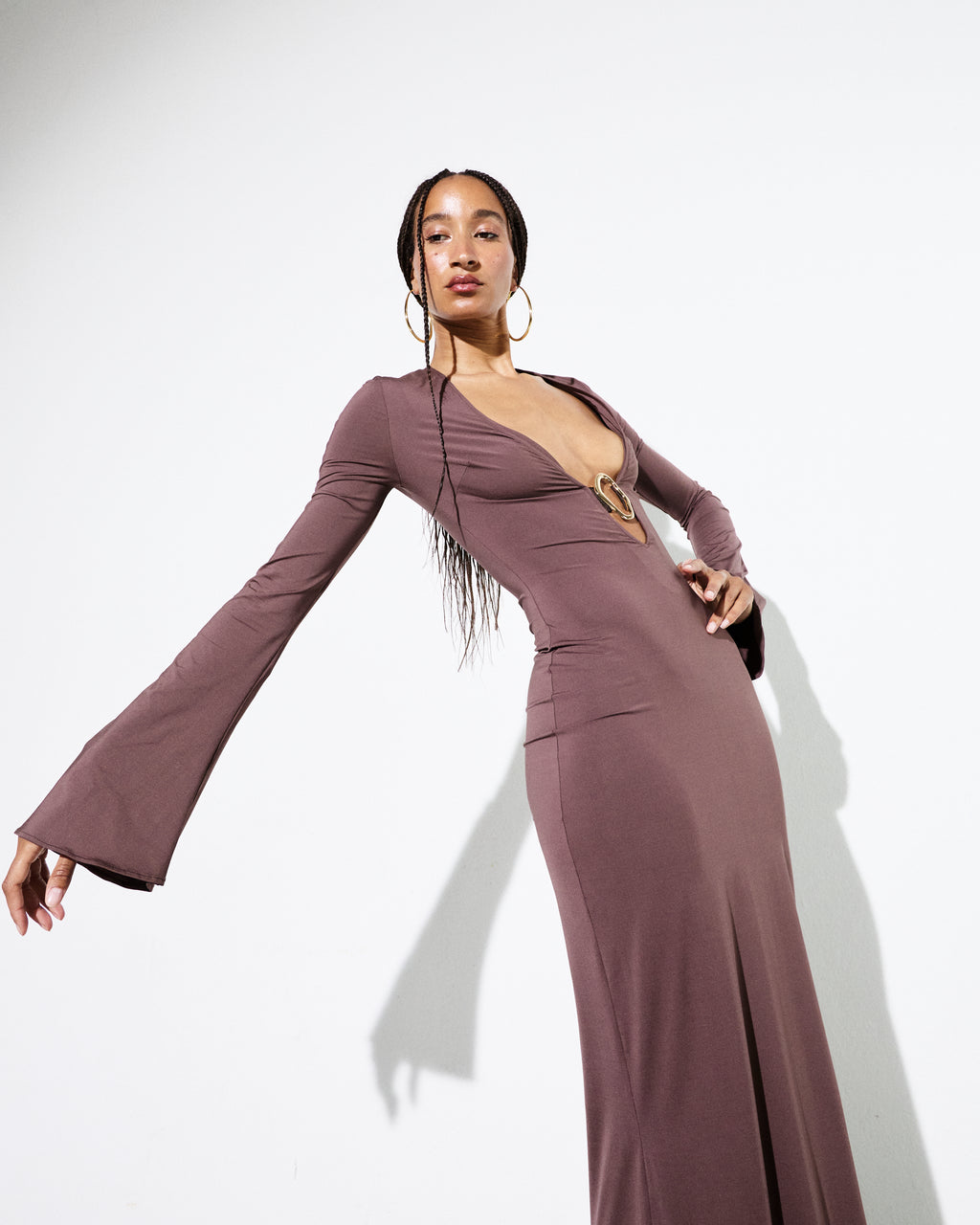 JANE DRESS in Brown