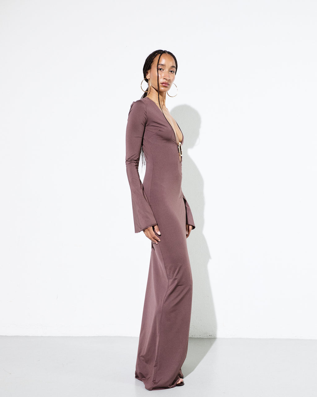JANE DRESS in Brown
