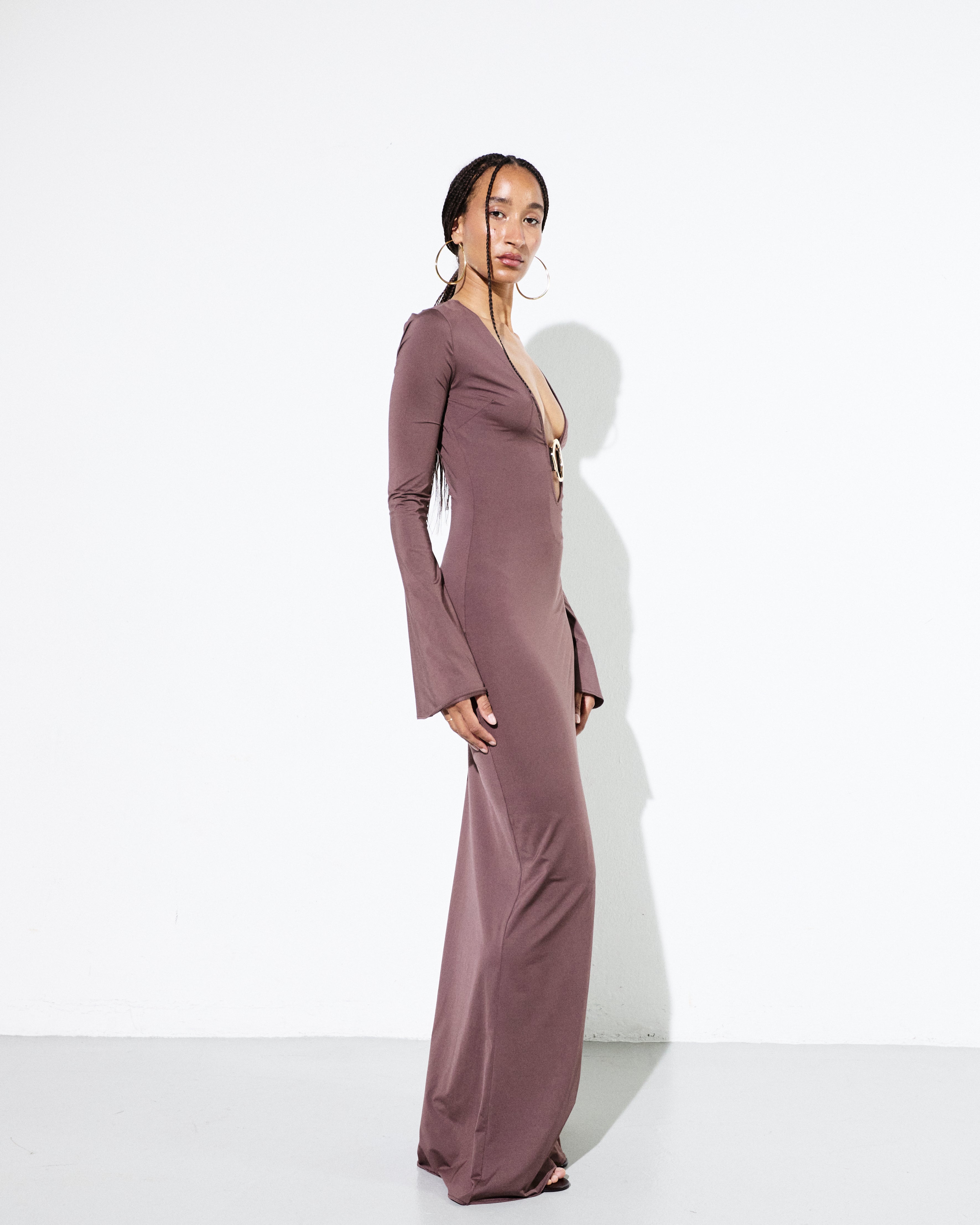 JANE DRESS in Brown