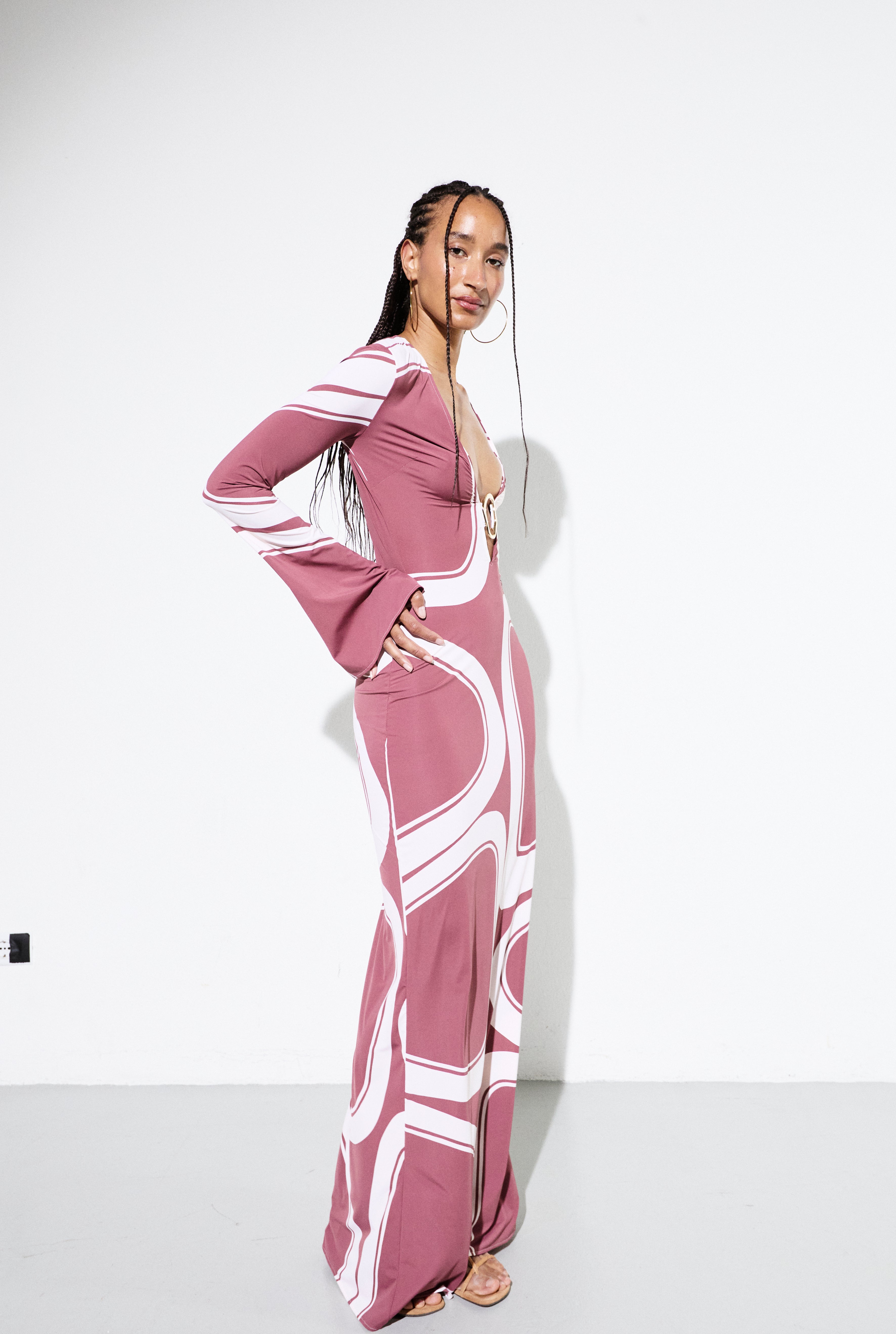 JANE DRESS in Brown Élas Print