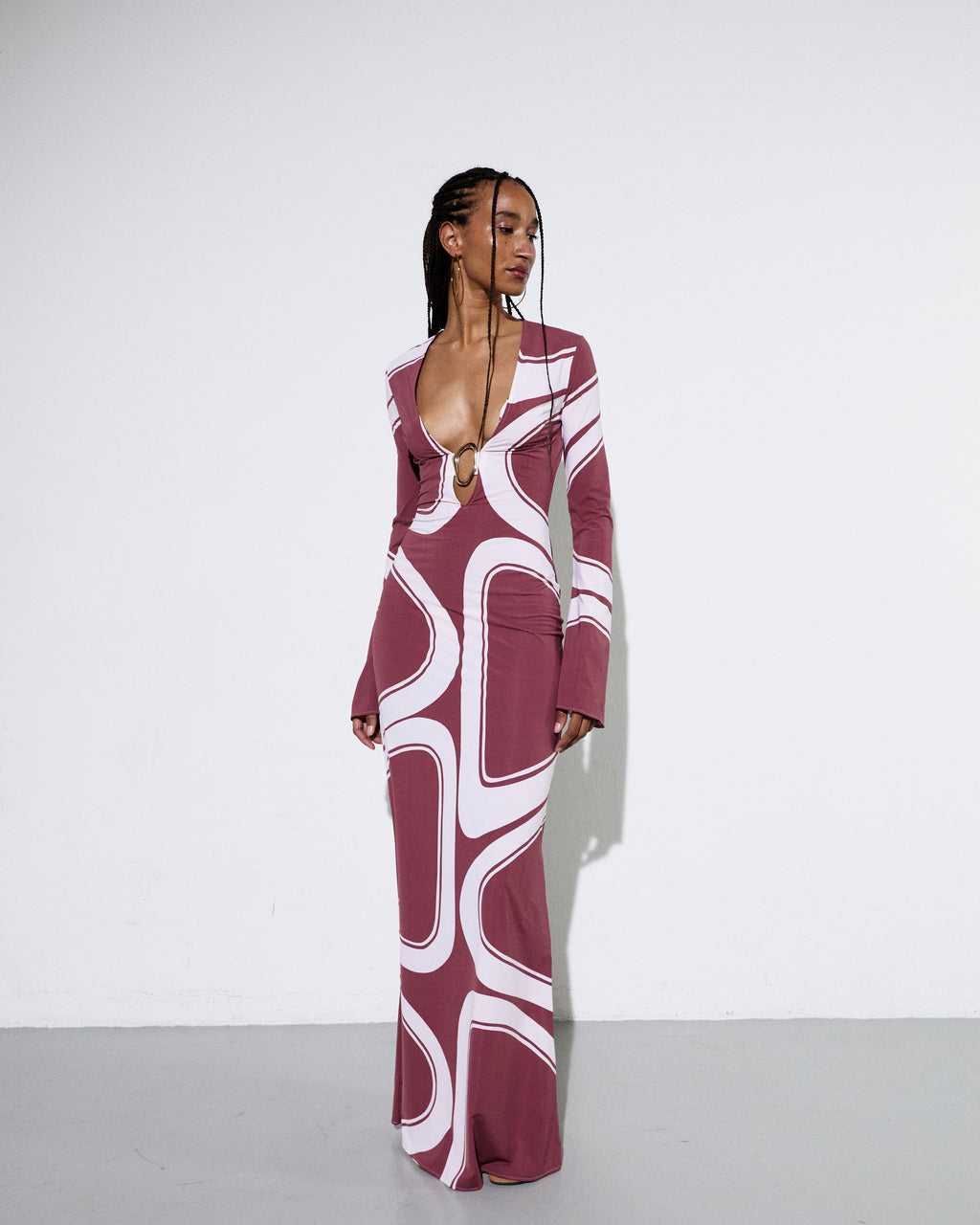 JANE DRESS in Brown Élas Print