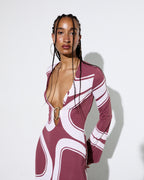 JANE DRESS in Brown Élas Print