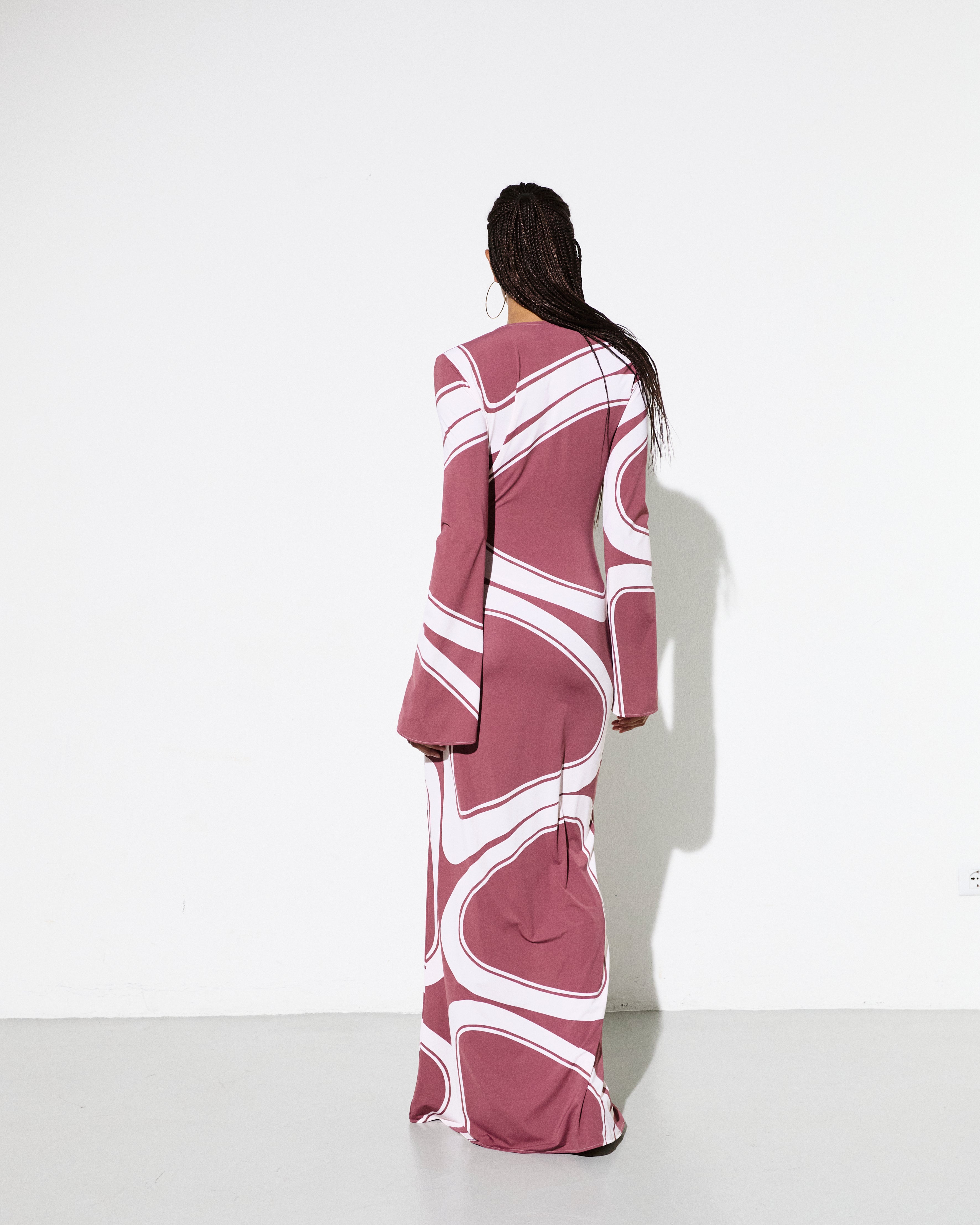 JANE DRESS in Brown Élas Print