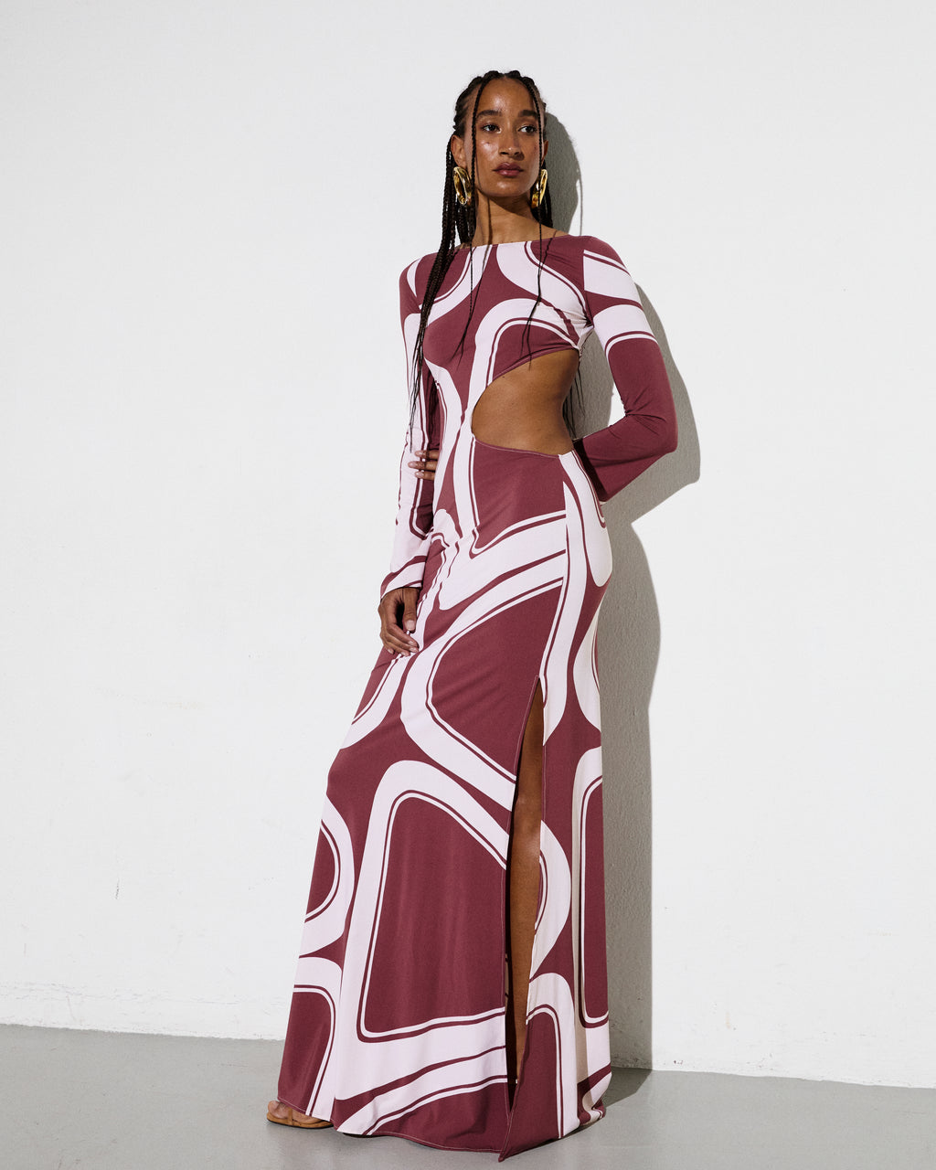 ALI DRESS in Brown Èlas Print