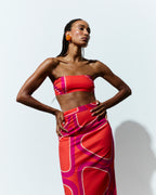 BRIGITTE TOP in Orange & Hot Pink Èlas Print