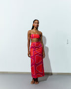 BRIGITTE SKIRT in Orange & Hot Pink Èlas Print