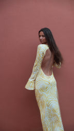 GISELE DRESS in Golden Folya Print
