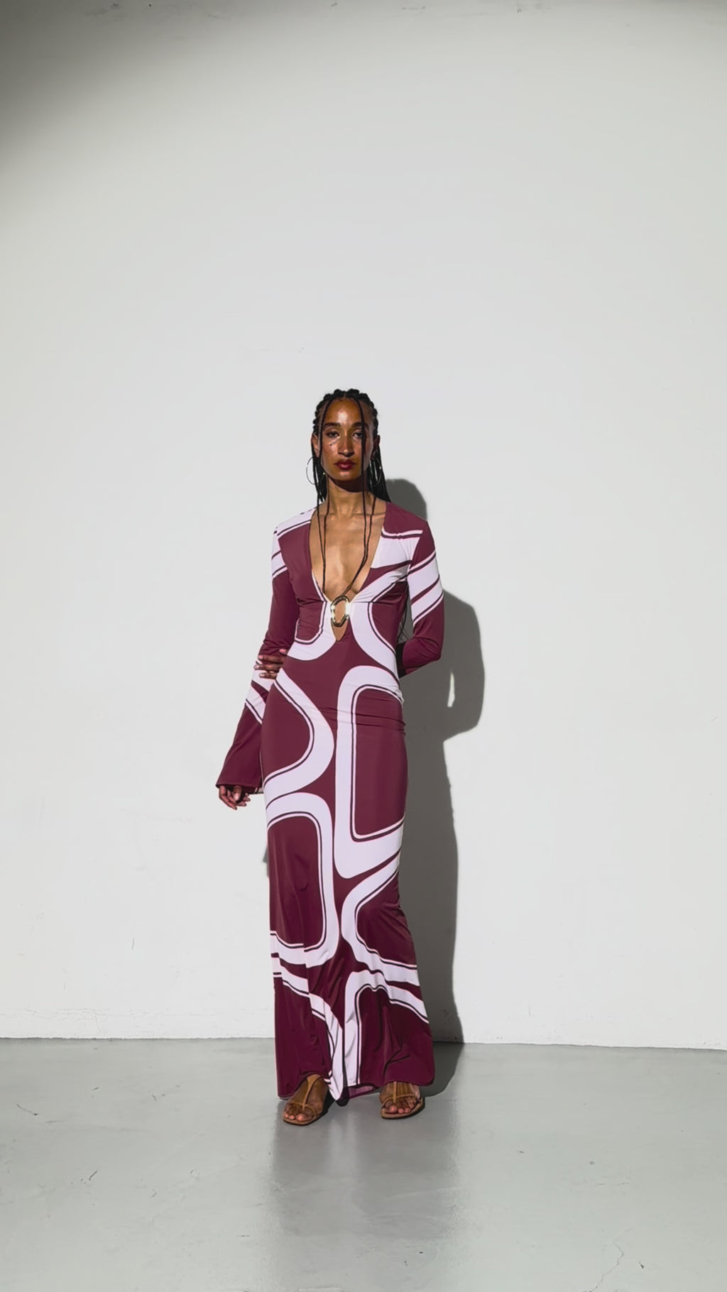 JANE DRESS in Brown Élas Print