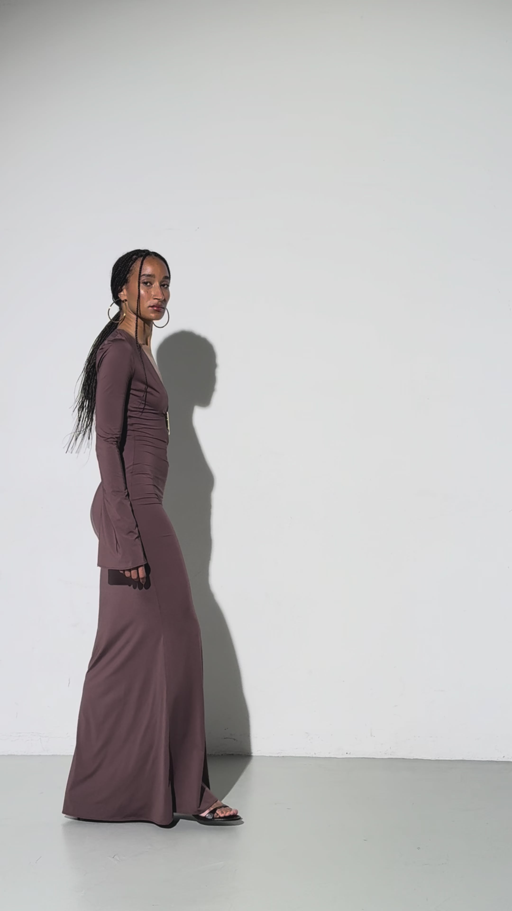 JANE DRESS in Brown